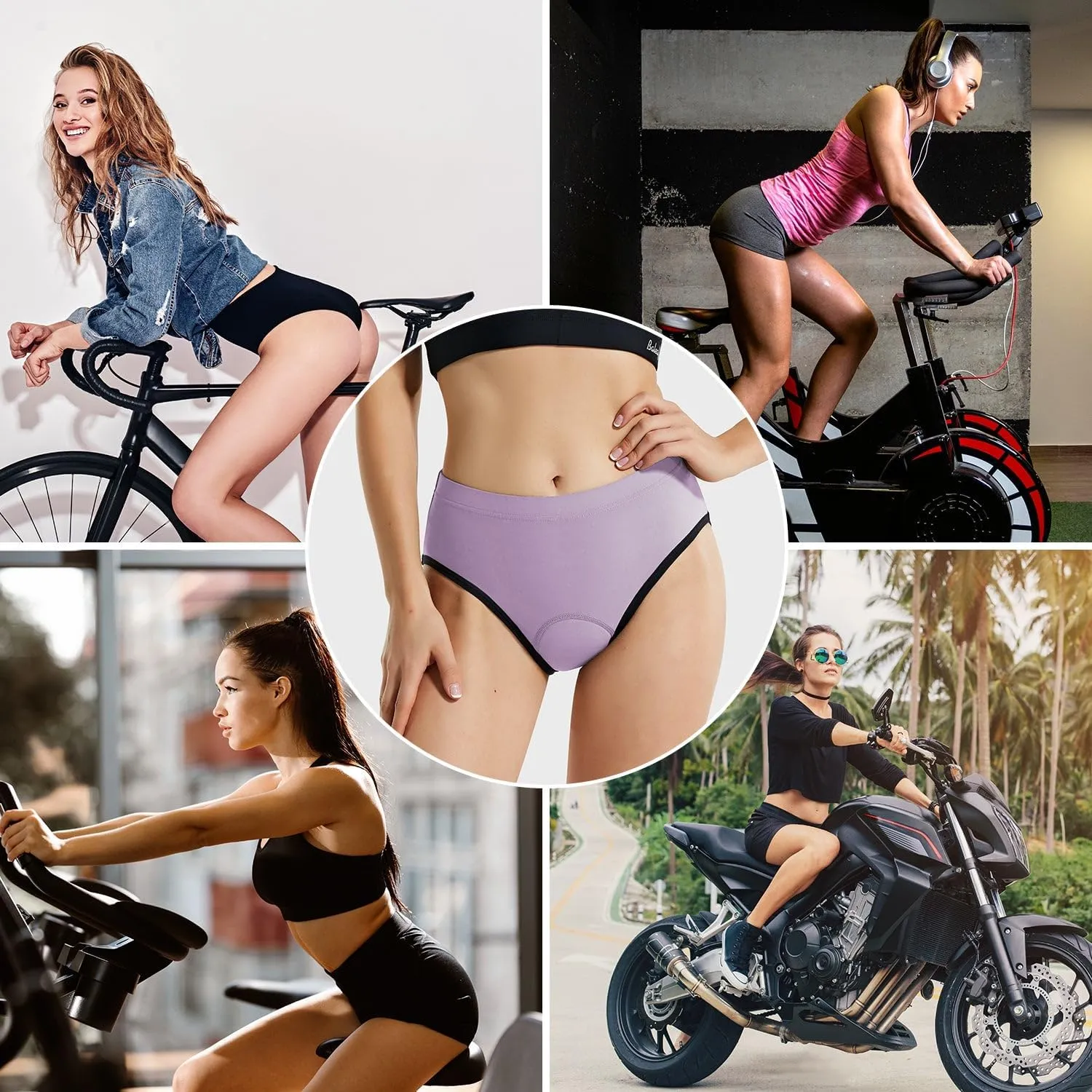 baleaf Women's Cycling Underwear Padded Bike Shorts Padding Spin Biker Briefs Biking Gear