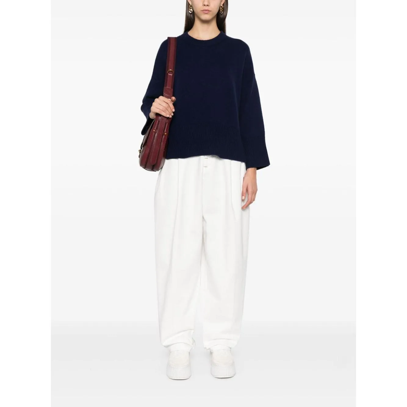 BEYOU cashmere fine knit Sweaters Blue