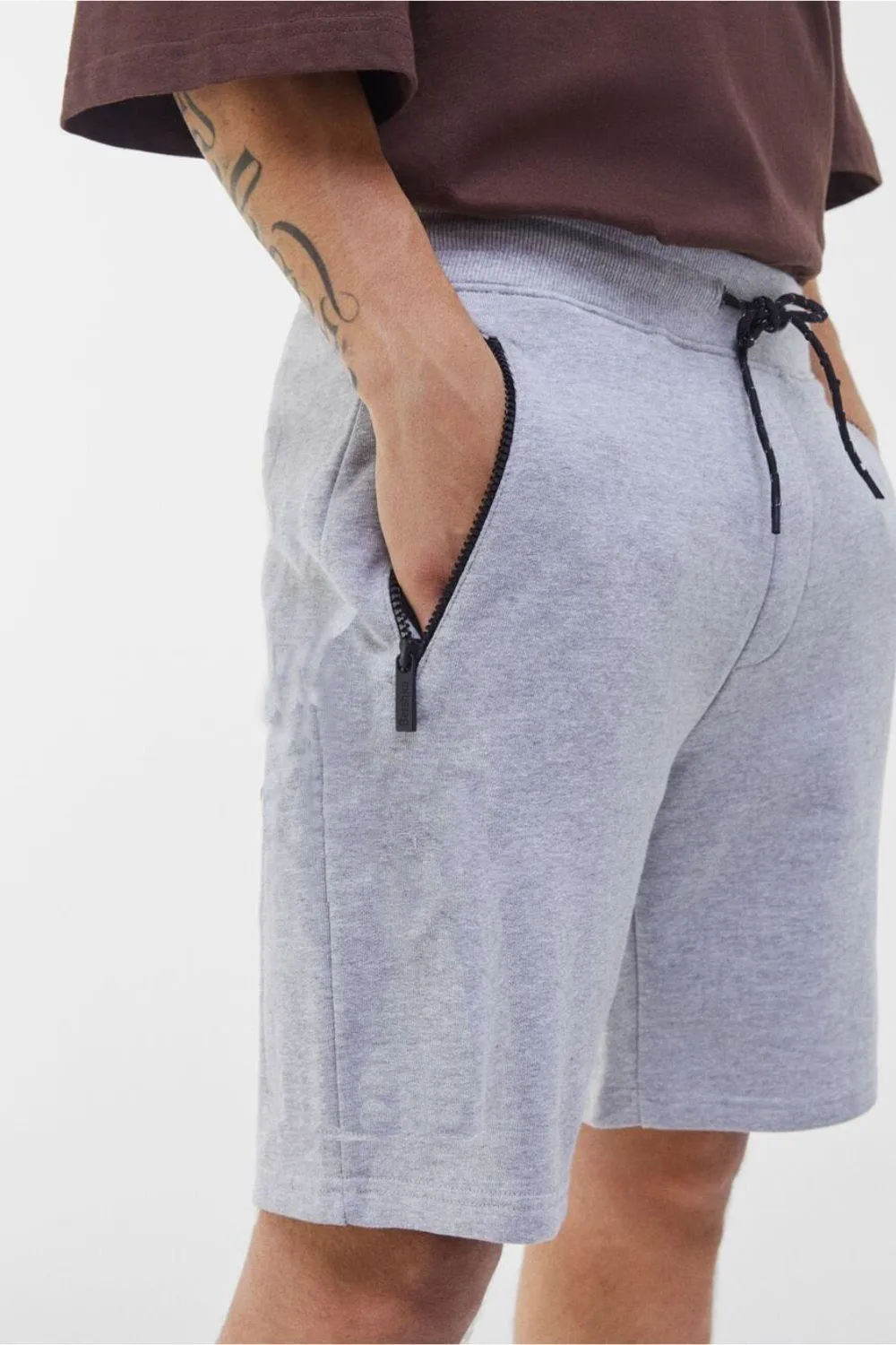 Black Drawstring Shorts Grey