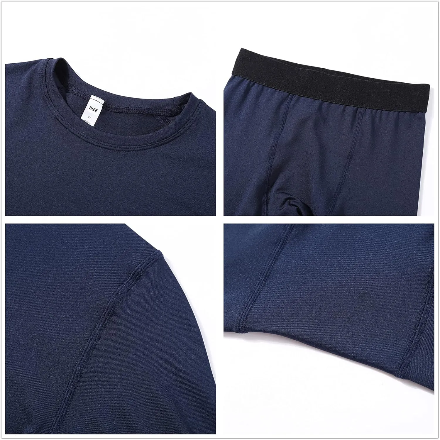 Boys Athletic Base Layer Compression Underwear Set 2pcs Thermal Long John for Kids