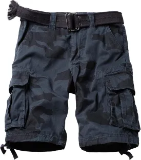 Camo Cargo Shorts for Men Cotton Casual Wild Outdoor Work Relaxed Fit Shorts with Multi-Pockets
