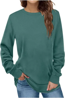 Ceboyel Womens Long Sleeve T Shirts 2023 Loose Fit Tops Round Neck Causal Blouses Shirt Trendy Fall Winter Outfits Clothes