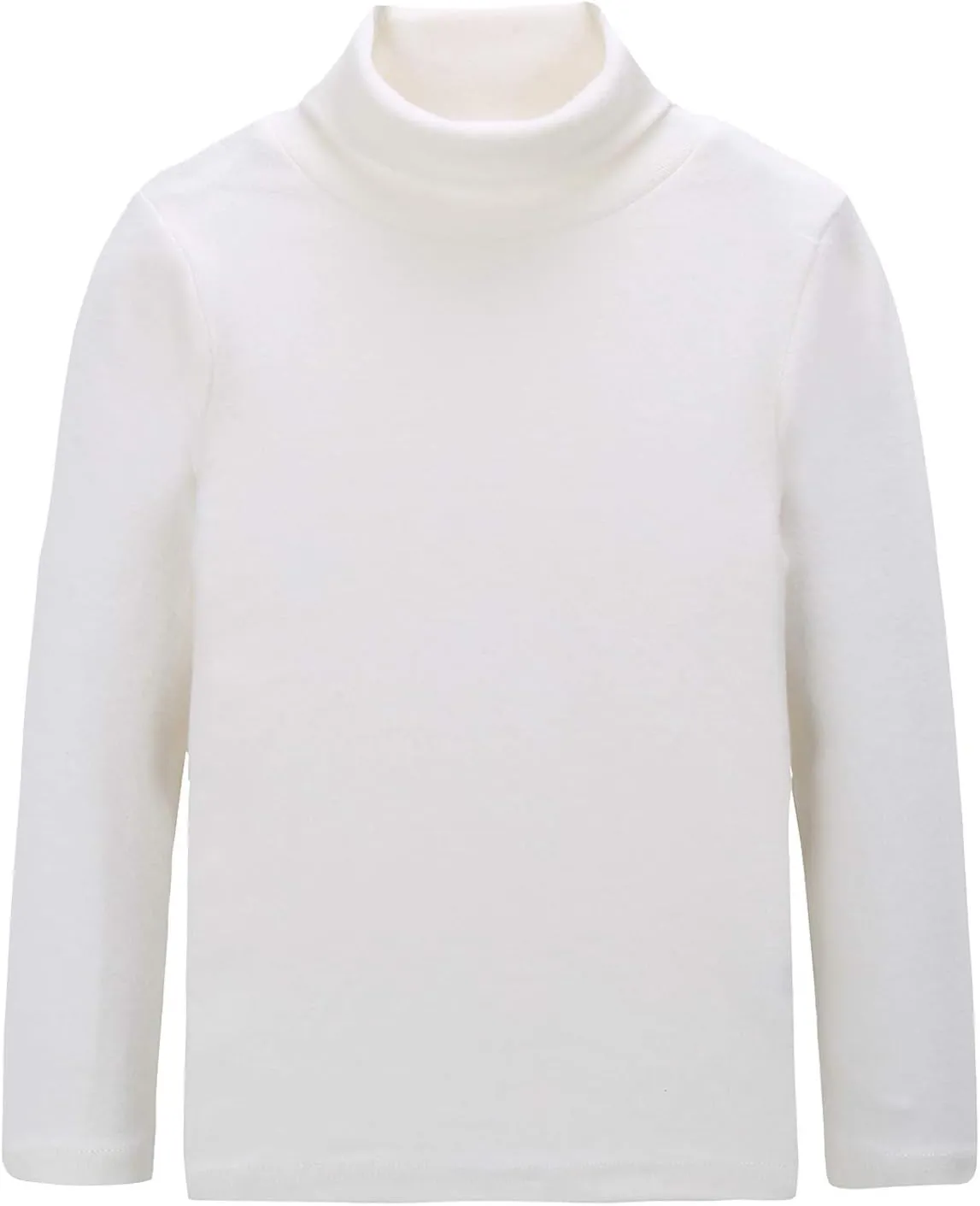CUNYI Boys Girls Turtleneck Long Sleeve Soft Cotton T-Shirts Solid Color Warm Tee Tops