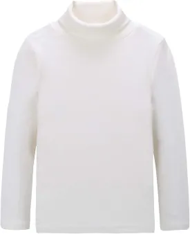 CUNYI Boys Girls Turtleneck Long Sleeve Soft Cotton T-Shirts Solid Color Warm Tee Tops