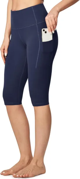 Ewedoos Capri Leggings for Women with Pockets Women's Capris Knee Length High Waisted Yoga Pants Compression Workout Leggings