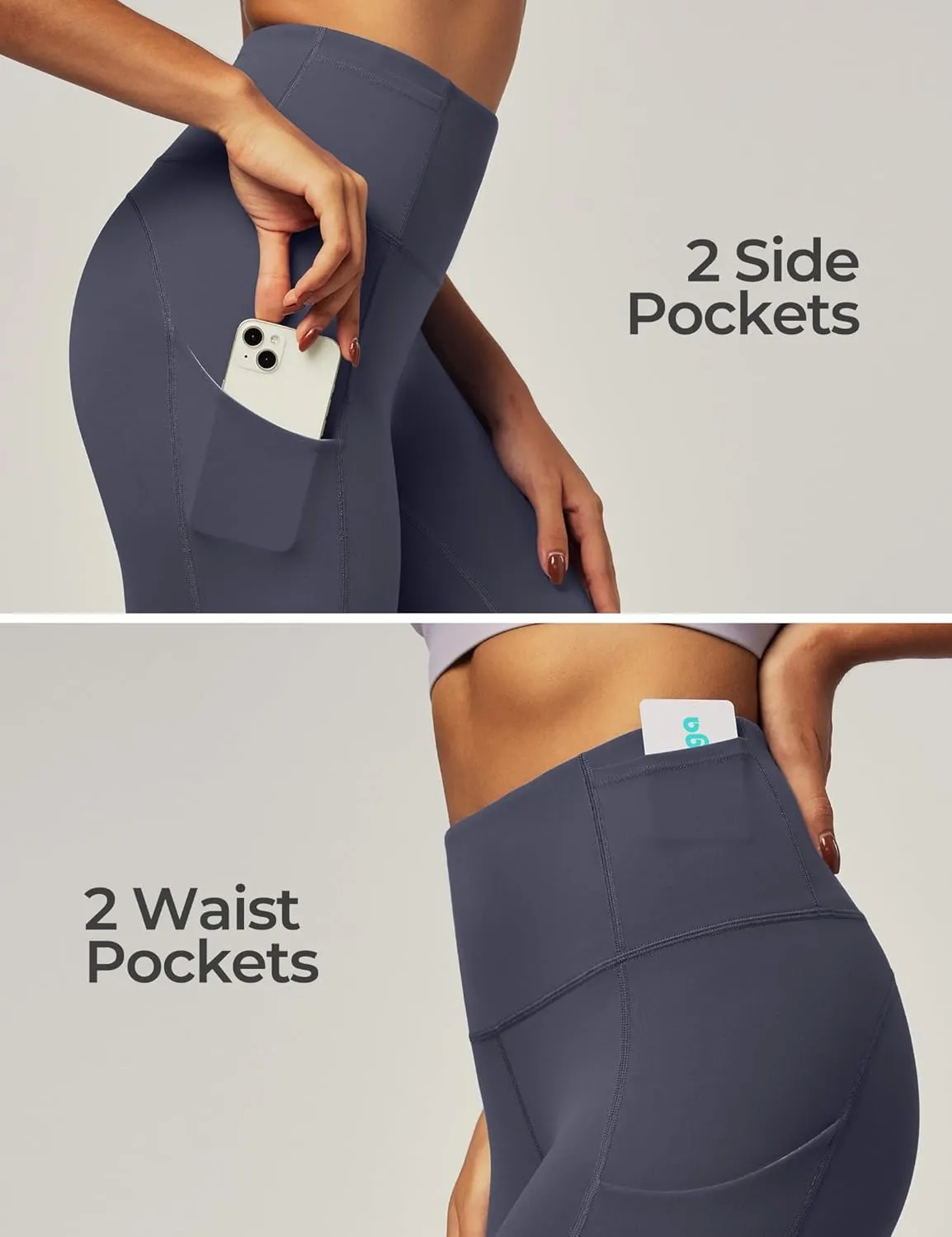 IUGA Leggings with Pockets for Women High Waisted Yoga Pants Women Tummy Control Workout Compression Running Leggings