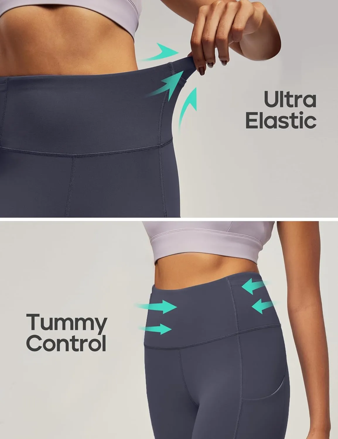 IUGA Leggings with Pockets for Women High Waisted Yoga Pants Women Tummy Control Workout Compression Running Leggings