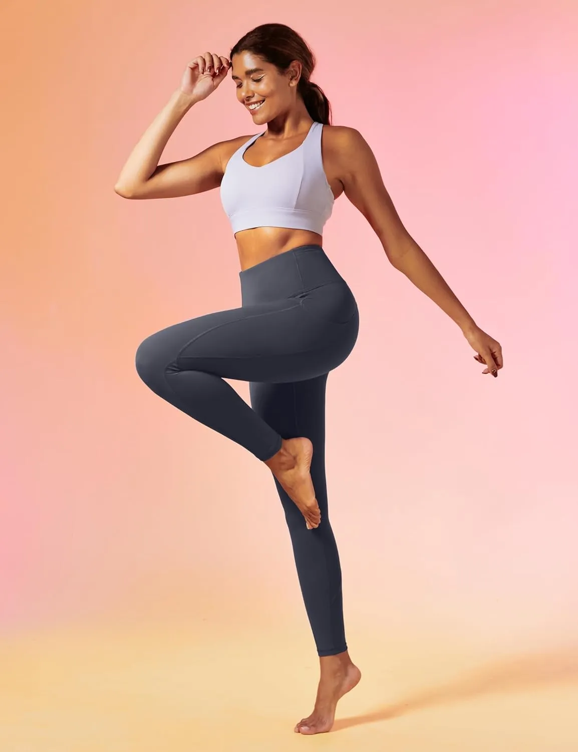 IUGA Leggings with Pockets for Women High Waisted Yoga Pants Women Tummy Control Workout Compression Running Leggings