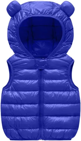 Kids Boys Girls Winter Warm Down Padded Vest Hooded Zipper Sleeveless Jacket aistcoat Outwear Boys Winter Coats
