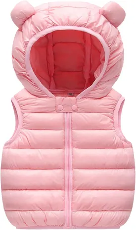 Kids Boys Girls Winter Warm Down Padded Vest Hooded Zipper Sleeveless Jacket aistcoat Outwear Boys Winter Coats