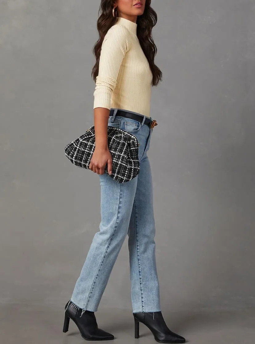 Lacozy Mock Turtle Necks Tops for Women Long Sleeve Ribbed Knit Sweater Slim Fit Basic Layer Shirts 2025 Fashion Spring Top