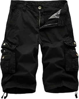 Men's Camo Cargo Shorts Relaxed Fit Multi-Pocket Outdoor Camouflage Cargo Shorts Cotton
