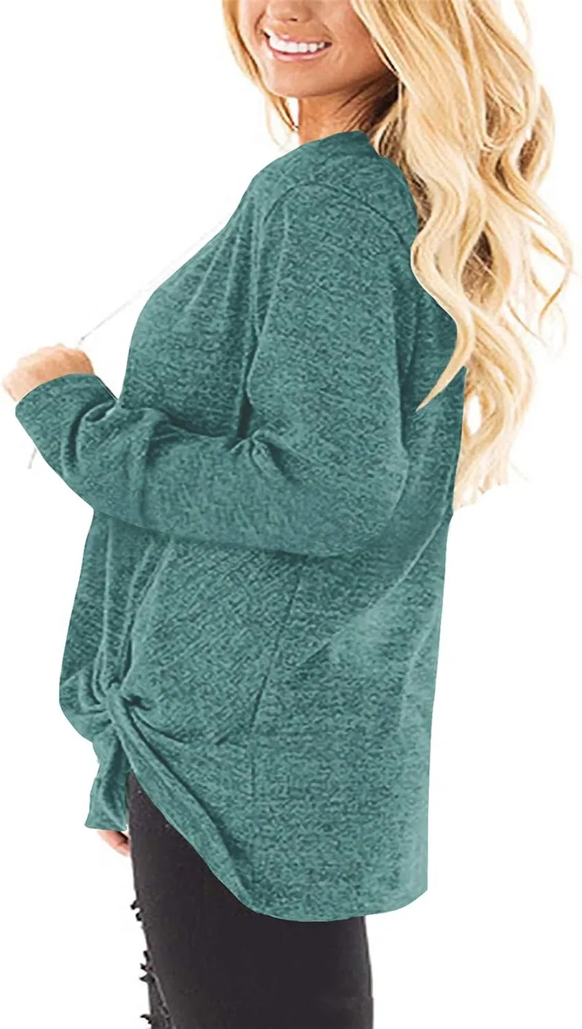 NIASHOT Womens Long Sleeves Tops V Neck Casual Fall Sweaters Shirts