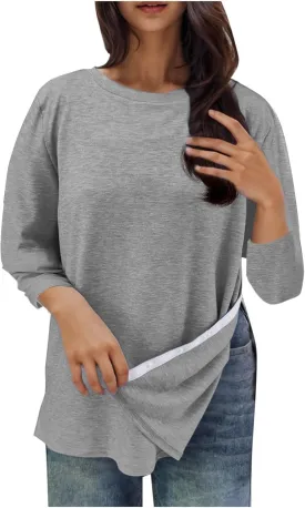 Post Shoulder Surgery Shirts for Women Tear Away 3/4 Tops After Rotator Cuff Shirts Chemo Port Adaptive Clothing