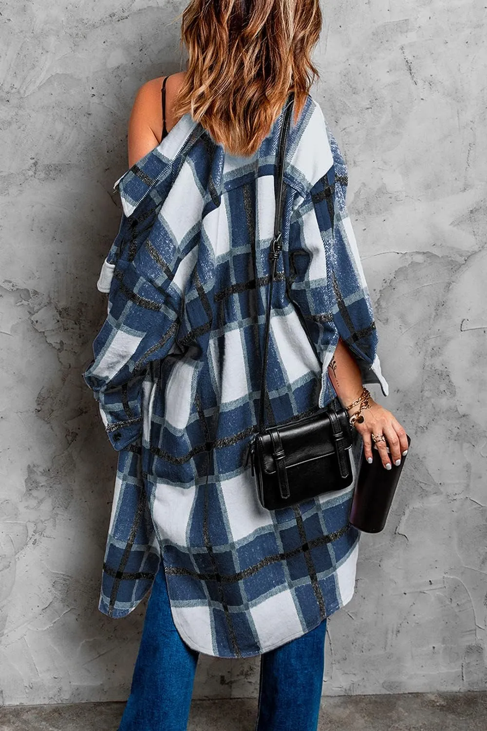 PRETTYGARDEN Women's 2025 Plaid Shacket Jacket Long Sleeve Button Down Shirts Fashion Winter Wool Coats