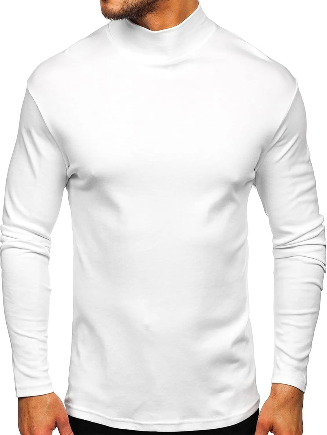 Rela Bota Mens Half Turtleneck Long Sleeve Pullover Basic Designed Undershirt Stretch Slim Fit Sweaters