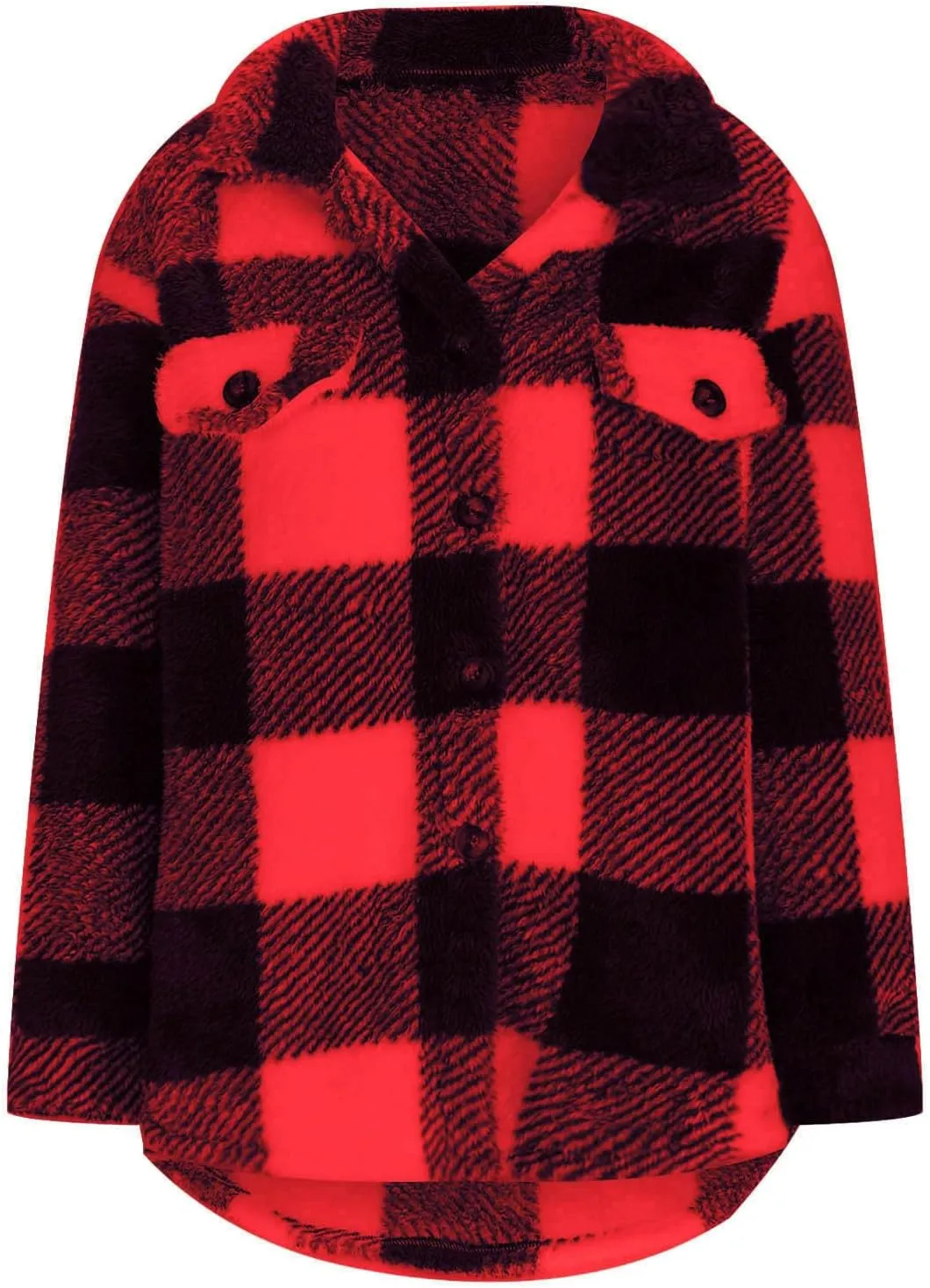 Shackets for Women 2024 Plus Size Fleece Lined Flannel Jacket,Plaid Button Down Shirt Fashion Fall Winter Outfits