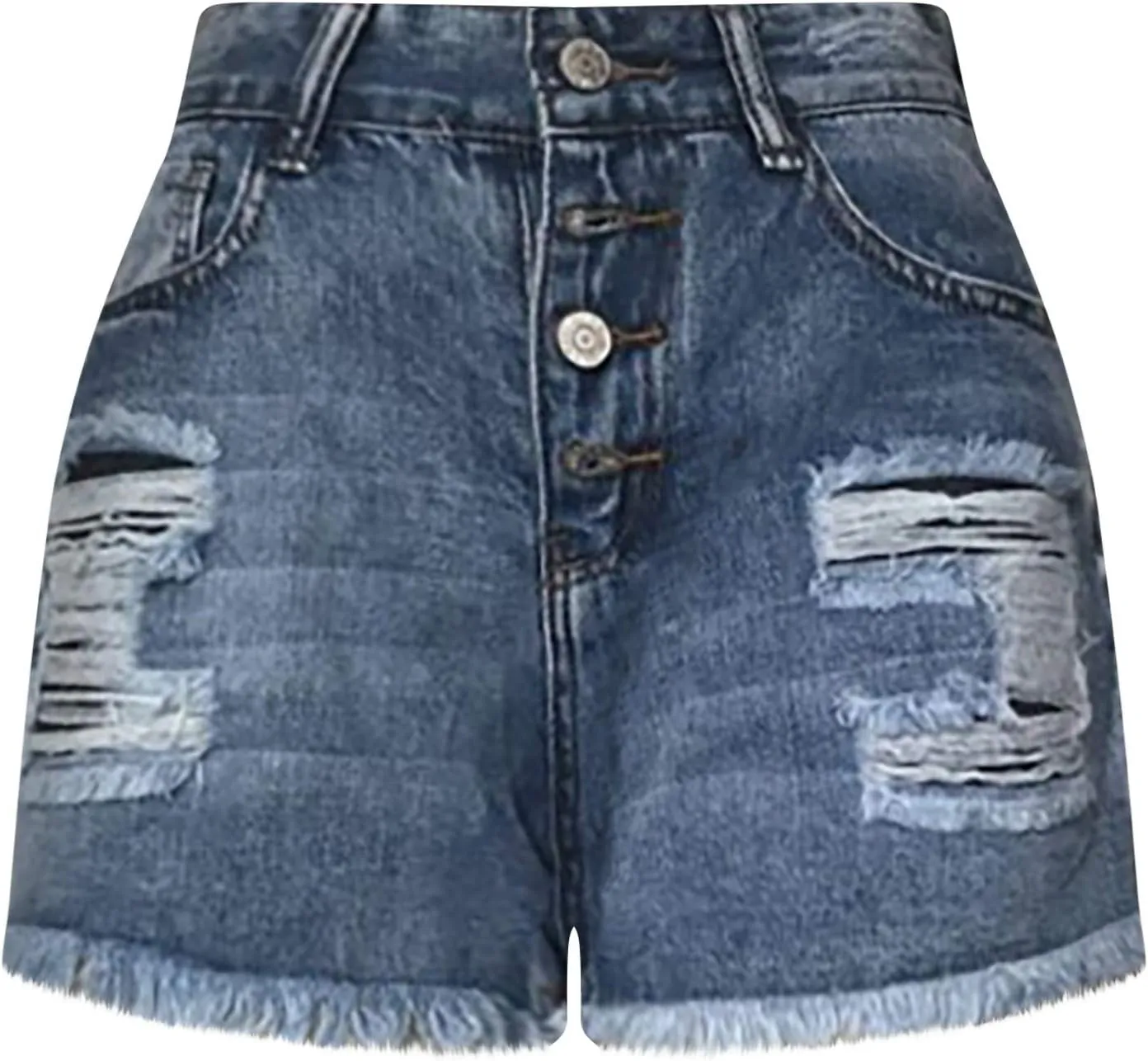 Womens Jean Shorts Ripped High Rise Denim Shorts Stretchy Cuffed Hem Short Jean Distressed Casual Jean Shorts Golf Bermuda