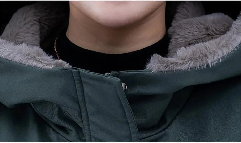 Women's Thick Warm Jacket Loose Cotton Hooded Coat Solid Color Casual Female Parkas Outwear
