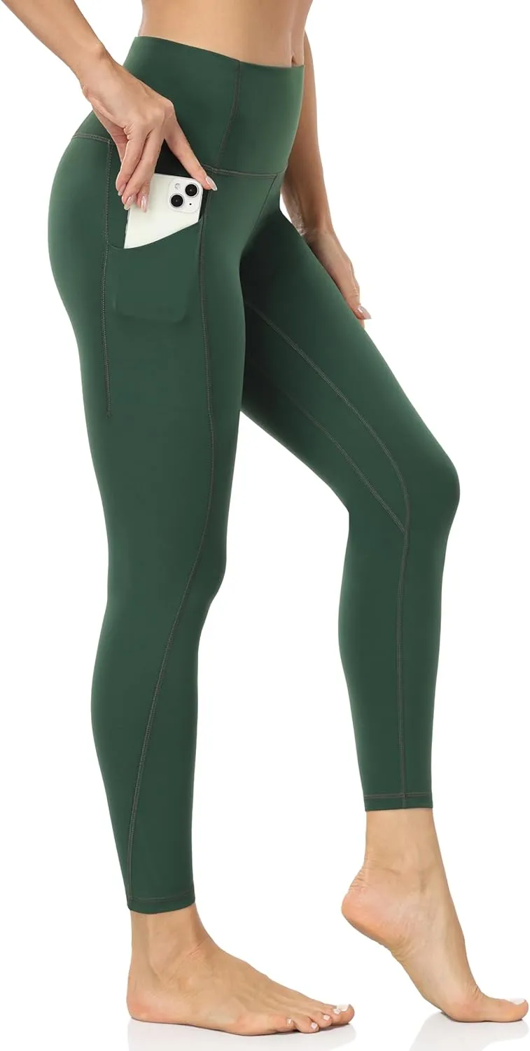 YUNOGA Leggings with Pockets for Women High Waist Tummy Control Yoga Pants Full Length Leggings Pants