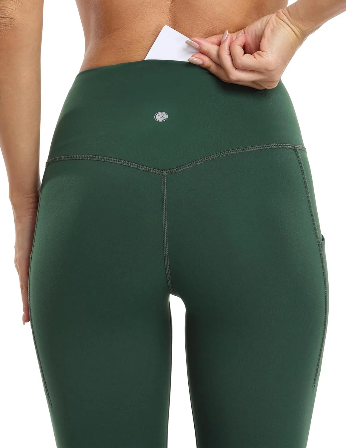 YUNOGA Leggings with Pockets for Women High Waist Tummy Control Yoga Pants Full Length Leggings Pants
